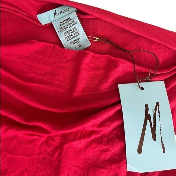 NWT Marciano draped asymmetrical hem midi dress Large - Picture 5 of 9